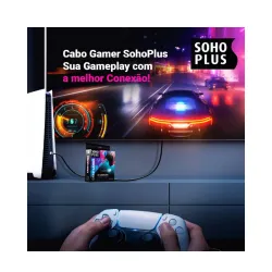 PATCH CORD CABO GAMER SOHOPLUS CAT6 3M - PRETO