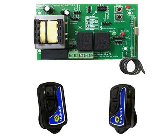 KIT CENTRAL PLACA COMANDO PORTÃO AUTOMÁTICO E 2 CONTROLES