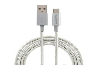 CABO USB PARA USB-C 1,5M NYLON BRANCO EUAC 15NB - INTELBRAS