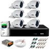 Kit 6 Câmeras 5MP + DVR Giga + HD 1TB + App de Monitoramento, Câmeras 30m Infravermelho de Visão Noturna Giga Security GS0047 Completo com Acessórios