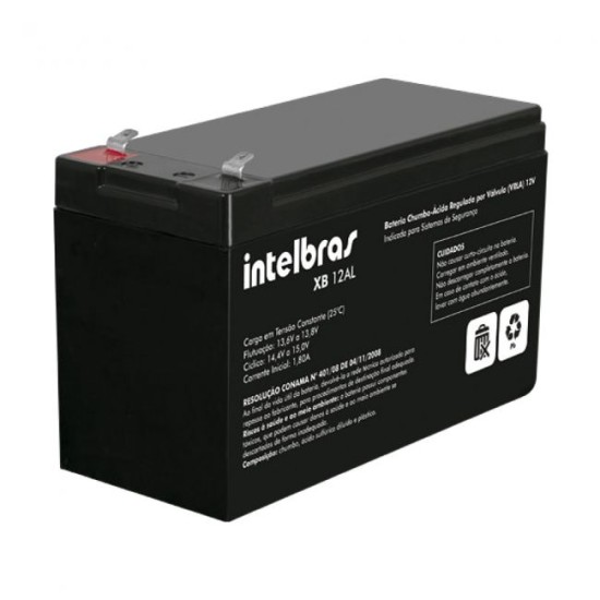 Bateria de Chumbo-ácido 7A 12V p/ Sistemas de Segurança XB 12AL - Intelbras 28318