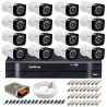 Kit 16 Câmeras Tudo Forte Full HD 1080 Lite + DVR Intelbras - Câmeras com 25m Infravermelho de Visão Noturna + Fonte, Cabos e Acessórios