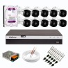 Kit 10 Câmeras de Segurança Full HD Intelbras VHD 1220 B G6 + DVR Intelbras 16 Canais Full HD MHDX 3116 + HD WD Purple 1TB + Acessórios