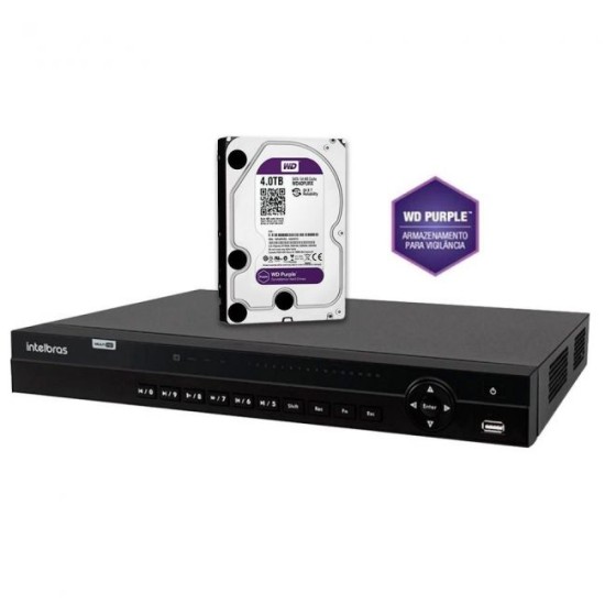 DVR Intelbras MHDX 1132 Multi HD 32 Canais Full HD 1080P c/ HD de 4TB Western Digital WD Purple