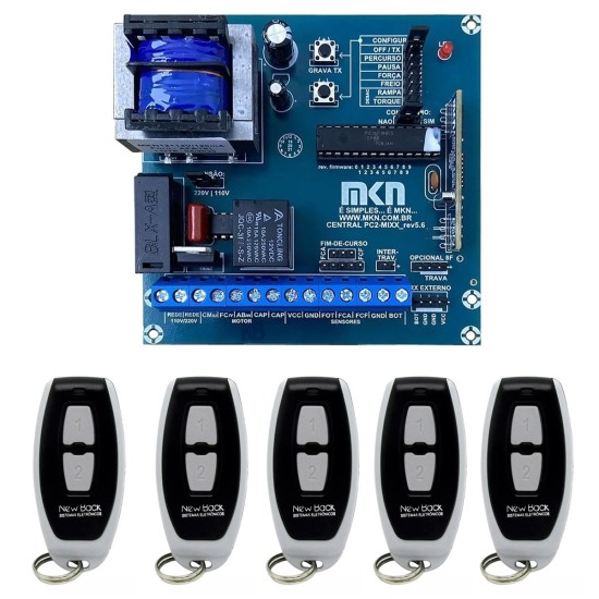 CENTRAL PLACA PORTÃO AUTOMÁTICO PECCININ CP4000 MKN PECCININ GATTER E 5 CONTROLES