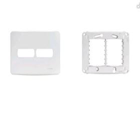 PLACA 4X4 2 POSTOS C/ SUPORTE BRANCA - MILUZ