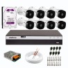Kit 8 Câmeras de Segurança Full HD Intelbras VHD 1220 B G6 + DVR Intelbras 08 Canais Full HD MHDX 3108 + HD WD Purple 2TB + Acessórios