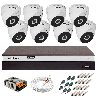 Kit 8 Câmeras VHD 3220 D G5 + DVR Intelbras + App Grátis de Monitoramento, Câmeras Full HD 1080p 20m Infravermelho de Visão Noturna Intelbras + Fonte, Cabos e Acessórios