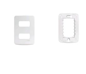 PLACA 4X2 2 POSTOS C SUPORTE BRANCA MILUZ