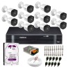 Kit 10 Câmeras VHD 3130 B G6 + DVR Intelbras + HD 1TB para Armazenamento + App Grátis de Monitoramento, Câmeras HD 720p 30m Infravermelho de Visão Noturna Intelbras + Fonte, Cabos e Acessórios