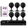 Kit 6 Câmeras com Inteligência Artificial Full HD iM3 Intelbras Preta + 1 NVR 08 Canais 6MP NVD 1308 Intelbras + 1 HD Interno WD Purple 1TB Surveillance SATA III