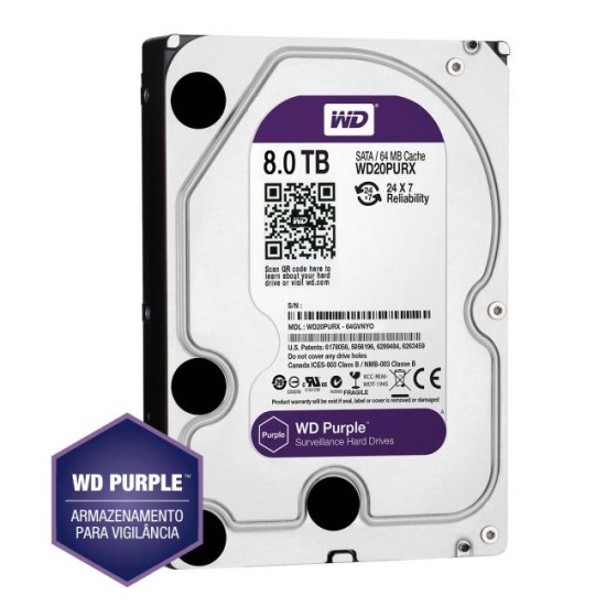 HD Western Digital 8TB WD Purple Surveillance SATAIII WD80PUZX