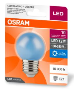 LED BOLINHA AZUL 1.2W 8lm BIV E27 - OSRAM