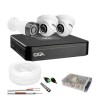 Kit 3 Câmeras de Segurança HD 2 Externas Bullet e 1 Interna Dome Com DVR Giga Security