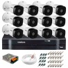 Kit 12 Câmeras VHD 1010 B G5 + DVR Intelbras + App Grátis, HD 720p 10m Infravermelho + Cabos e Acessórios