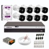 Kit 8 Câmeras de Segurança Full HD Intelbras VHD 1220 B G6 + DVR Intelbras 08 Canais Full HD MHDX 3108 + HD WD Purple 1TB + Acessórios