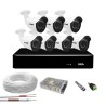 Kit 7 Câmeras 2K 4 Megapixel Completo c/ DVR Giga Security 8 Canais Série Orion 5MP