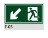 PLACA DE IDENTIFICAÇÃO - SAÍDA ABAIXO A ESQUERDA F-05 12X23CM