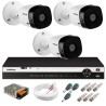 Kit 3 Câmeras 2K VHD 1420B + DVR Intelbras + App Grátis de Monitoramento, Câmeras 20m Infravermelho de Visão Noturna + Fonte, Cabos e Acessórios