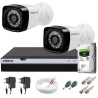 Kit 2 Câmeras + DVR Intelbras + HD 1 TB + App de Monitoramento, Câmeras Full HD 1080p 20m Infravermelho de Visão Noturna + Fonte, Cabos e Acessórios