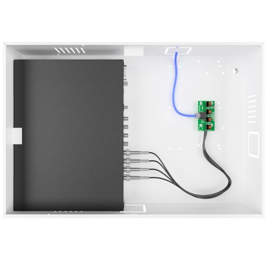 Rack Power Balun HD 4000 de 4 Canais De Até 5Mp Onix Security, Leva Sinal de Vídeo e Alimentação Através Único Cabo e Fonte Inclusa, Organizador Vertical