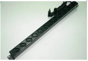 CALHA DE 12 TOMADAS 19'' PRETA 20A VERTICAL - WJ