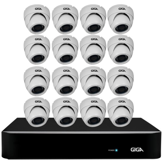 Kit Orion HD 720p 16 Câmeras GS0021 + DVR Giga Security + Acessórios