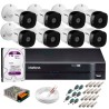 Kit 8 Câmeras VHD 1010 B G5 + DVR Intelbras + HD 1TB para Armazenamento + App Grátis de Monitoramento, Câmeras HD 720p 10m Infravermelho de Visão Noturna Intelbras + Fonte, Cabos e Acessórios