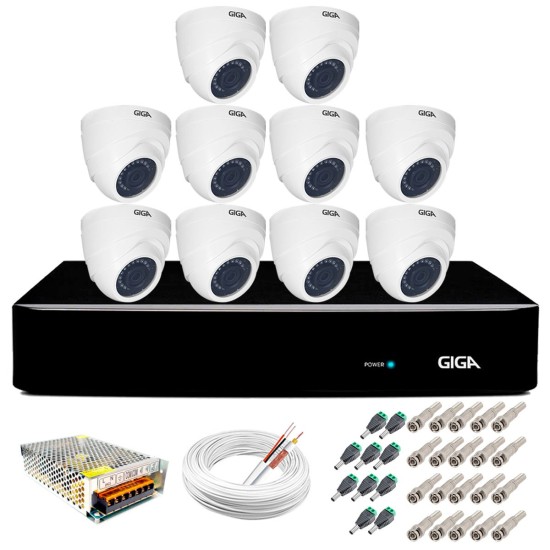 Kit Orion Giga Security 10 Câmeras HD 720p GS0019 + DVR Full HD + Acessórios