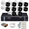 Kit 10 Câmeras VHD 1010 B G5 + DVR Intelbras + App Grátis de Monitoramento, HD 720p 10m Infravermelho + Cabos e Acessórios