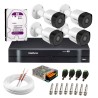 Kit 4 Câmeras VHD 3130 B G6 + DVR Intelbras + HD 1TB para Armazenamento + App Grátis de Monitoramento, Câmeras HD 720p 30m Infravermelho de Visão Noturna Intelbras + Fonte, Cabos e Acessórios