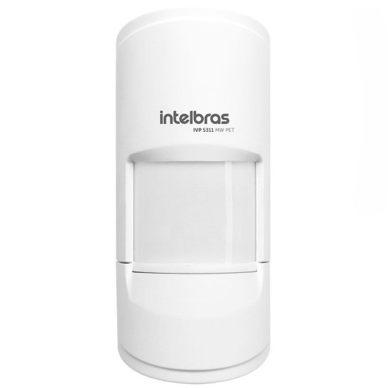Sensor de Presença Infravermelho IVP 5311 MW PET Com Fio Passivo, ,4 níveis de sensibilidade de IR e MW Escalonável, Cobertura com ângulo de 90° Alcance de 12m - PET 20 Kg
