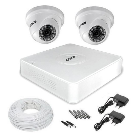 Kit CFTV Completo 2 Câmeras de Segurança de Alta Definição e DVR 4 Canais Full HD Citrox