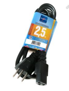 CABO DE FORÇA PARA CPU MONITORES E ELETRONICOS 3X0,75MM X 2,5M (EN