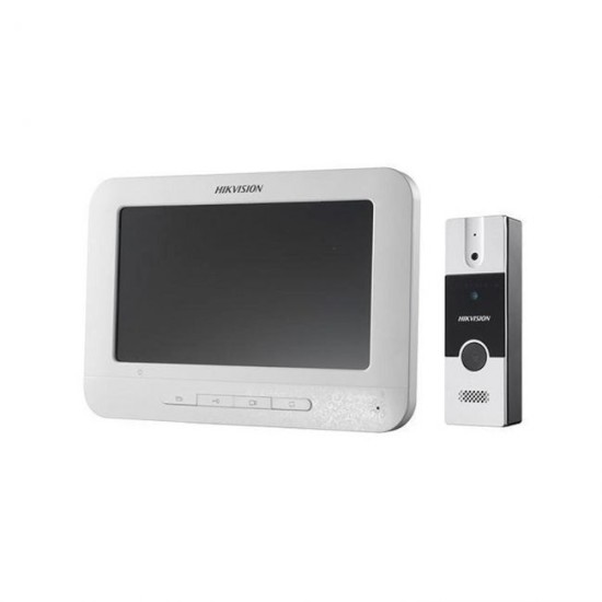 Vídeo Porteiro Hikvision DS-KIS202 Kit Painel Externo e Monitor 7 Polegadas