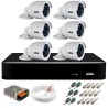 Kit 6 Câmeras 5MP + DVR Giga + App de Monitoramento, Câmeras 30m Infravermelho de Visão Noturna Giga Security GS0047 Completo com Acessórios