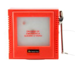 CAIXA DE EMERGÊNCIA COM ACIONADOR AUTOMATIZA QUEBRA VIDRO VERMELHA