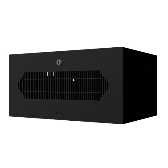 Rack 5U Perfurado 19" Com Bandeja e Fechadura Onix Security Protege e Organiza CFTV, Informática e Telecomunicação Pintura Epoxi na Cor Preta