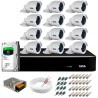 Kit 12 Câmeras 5MP + DVR Giga + HD 1TB + App de Monitoramento, Câmeras 30m Infravermelho de Visão Noturna Giga Security GS0047 Completo com Acessórios