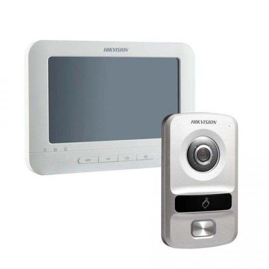 Kit Vídeo Porteiro IP Hikvision Com Monitor 7" e Unidade Externa DS-KV8102-IP