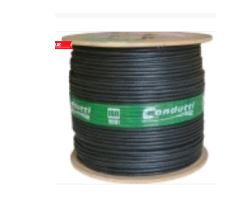 CABO COAXIAL RF 0,4X2,5+BIP 80% MALHA 300M PRETO CONDUTTI