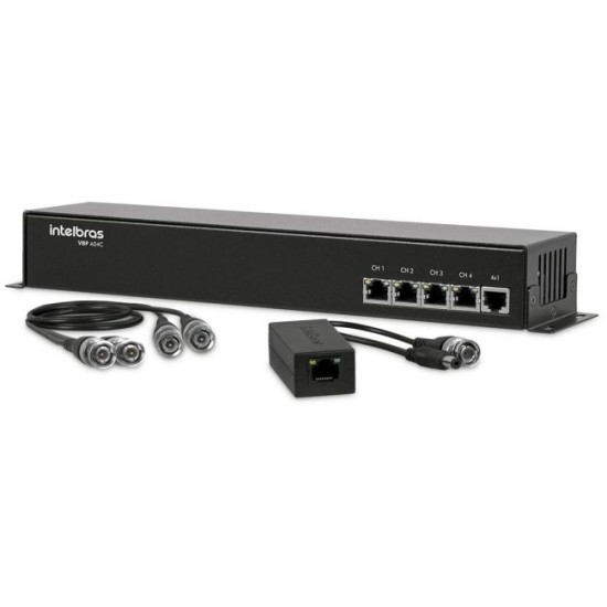 Power Balun Com Alimentação 4 Canais VBP A04C Full HD Intelbras