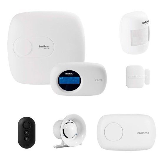 Kit de Alarme Intelbras AMT 2018 E com 02 Sensores com Monitoramento Por Aplicativo via Internet Sem Fio