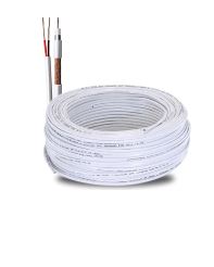 CABO COAXIAL RF 0,4X2,5+BIP 80% MALHA 100M DUPLA BLINDAGEM BRANCO
