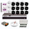 Kit 12 Câmeras de Segurança Full HD Intelbras VHD 1220 B G6 + DVR Intelbras 16 Canais Full HD MHDX 3116 + HD WD Purple 2TB + Acessórios