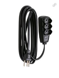 EXTENSÃO SORT 2P+T PP 3X0,75MM² 3M - COR PRETA