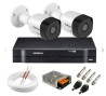 Kit 2 Câmeras VHD 3130 B G6 + DVR Intelbras + App Grátis de Monitoramento, Câmeras HD 720p 30m Infravermelho de Visão Noturna Intelbras + Fonte, Cabos e Acessórios
