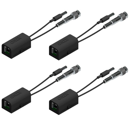 Balun Passivo RJ45 com Alimentação Onix Security - 04 Unidades