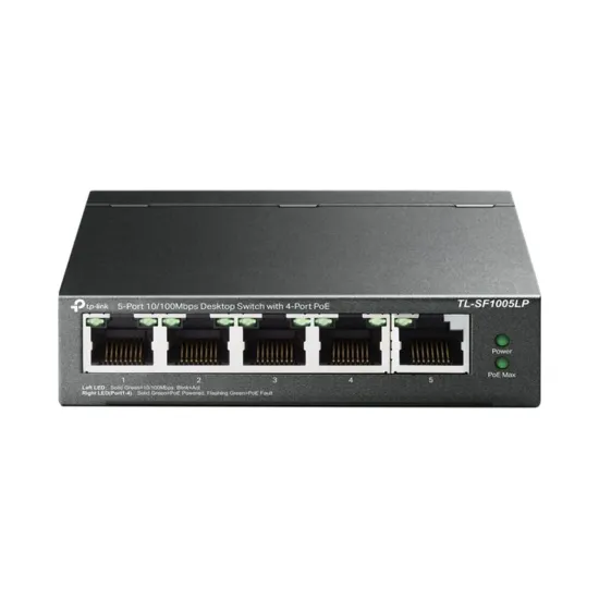 SWITCH 5 PORTAS 10/100 COM 4 PORTAS POE - TL-SF1005LP SP