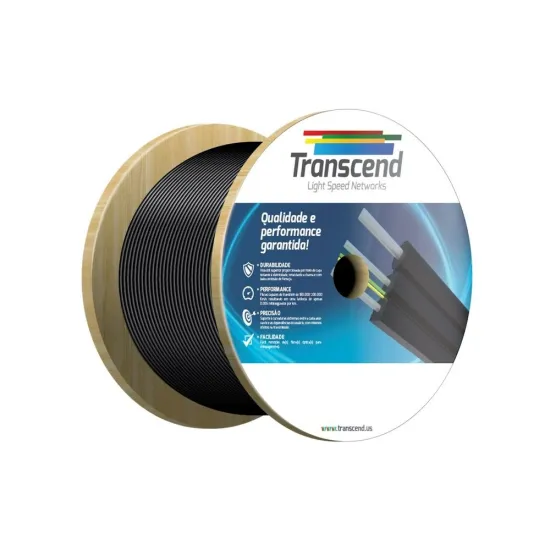 CABO ÓPTICO MINI DROP SM 1FO BOB 1KM PRETO TRANSCEND STS SP